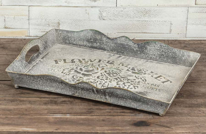 Rynx | Embossed Flower Market Wavy Edge Serving Plate