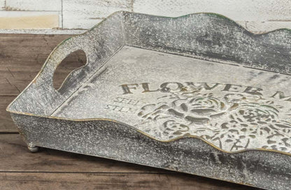 Rynx | Embossed Flower Market Wavy Edge Serving Plate