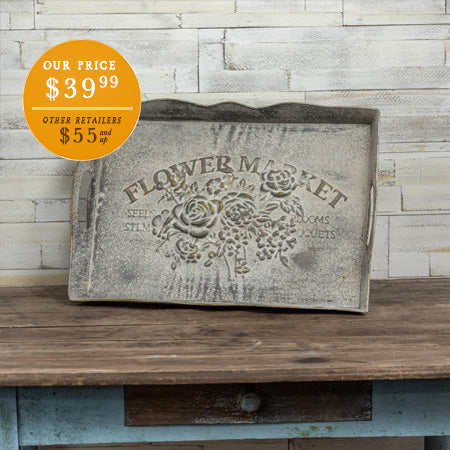 Rynx | Embossed Flower Market Wavy Edge Serving Plate