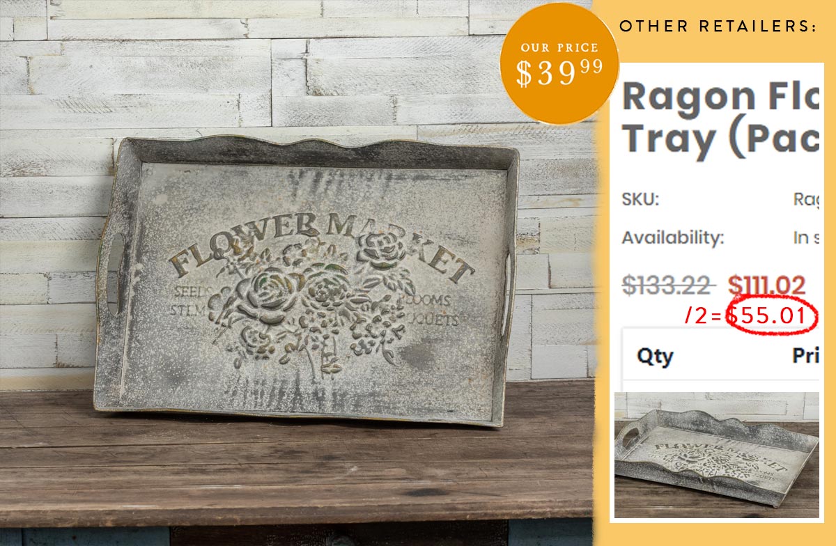 Rynx | Embossed Flower Market Wavy Edge Serving Plate