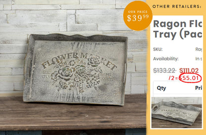 Rynx | Embossed Flower Market Wavy Edge Serving Plate