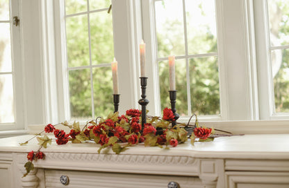 Rynx | Black taper candle holders with matching tray