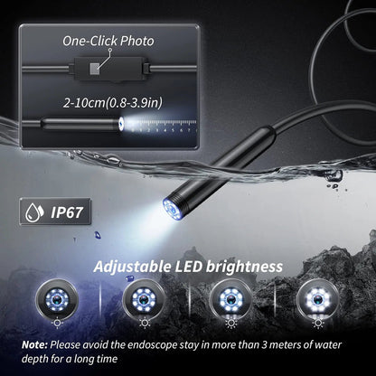 Rynx | HD Inspection Endoscope Camera – Waterproof with Adjustable LED Light