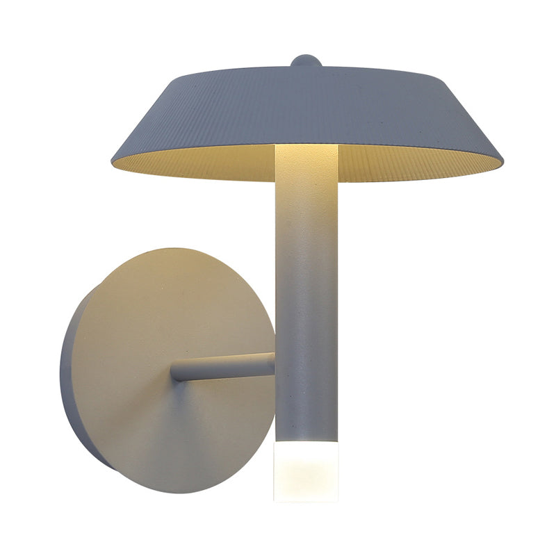 Rynx | Metallic Conical Wall Light Modernist White/Grey LED Wall Mount Lamp for the Bedroom