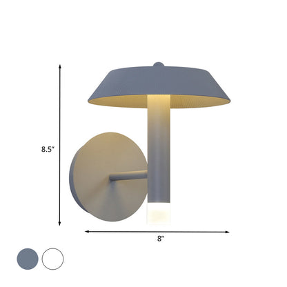 Rynx | Metallic Conical Wall Light Modernist White/Grey LED Wall Mount Lamp for the Bedroom
