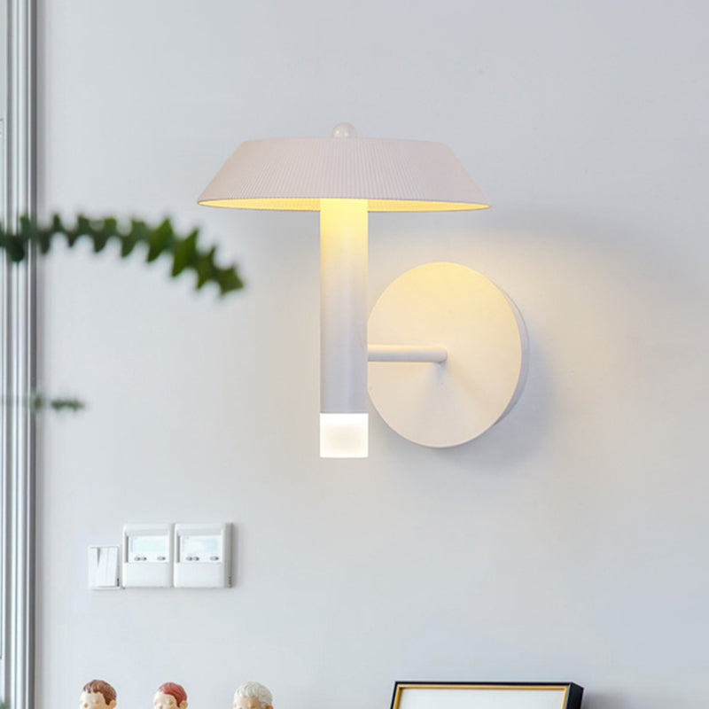 Rynx | Metallic Conical Wall Light Modernist White/Grey LED Wall Mount Lamp for the Bedroom
