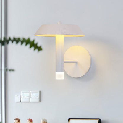 Rynx | Metallic Conical Wall Light Modernist White/Grey LED Wall Mount Lamp for the Bedroom
