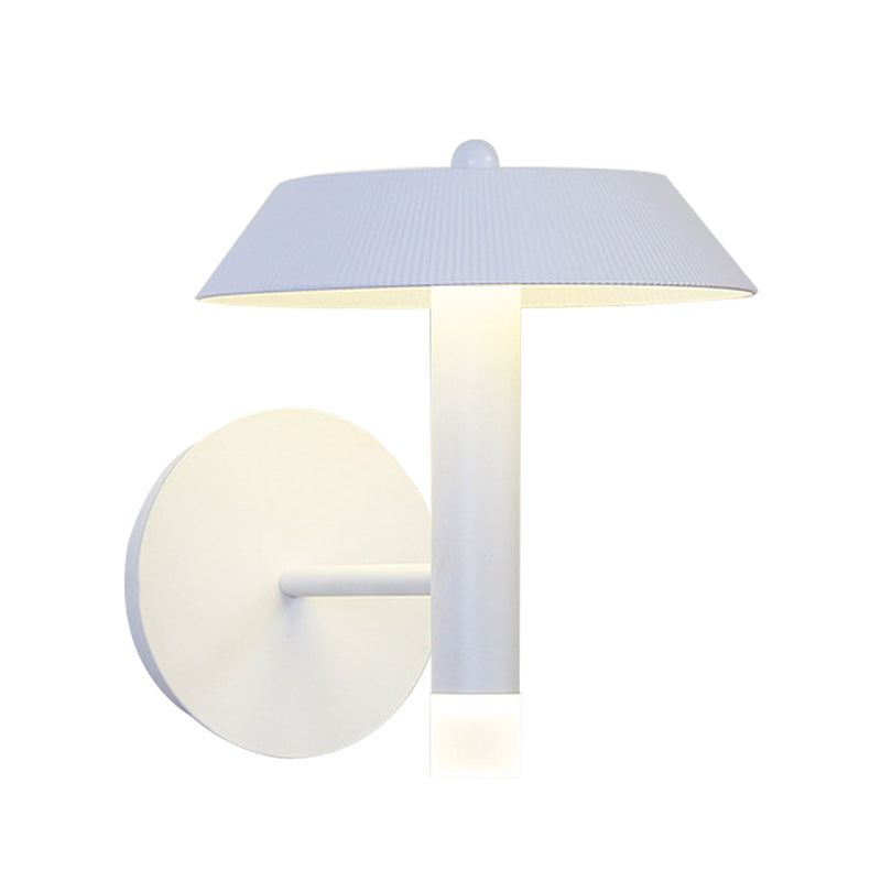 Rynx | Metallic Conical Wall Light Modernist White/Grey LED Wall Mount Lamp for the Bedroom