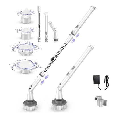 Rynx | telescopic electric rotating scrubber wireless 25-47in & 4 brush heads