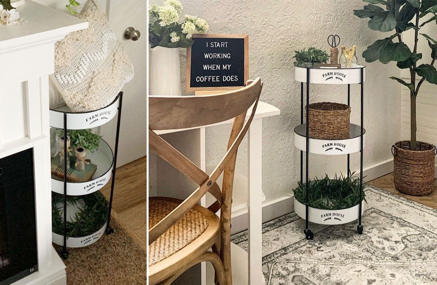 Rynx | Enamel Farmhouse Three-Tiered Trolley