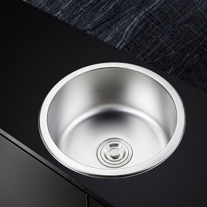 Rynx | Round Single Bowl Kitchen Sink Stainless Steel Sink with Drain Strainer Set