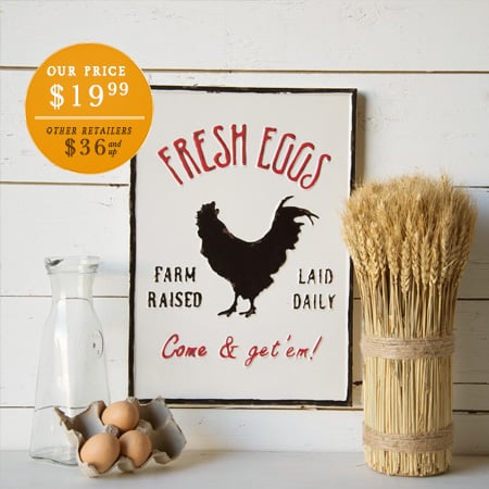 Rynx | Enamel-Inspired Fresh Eggs Sign