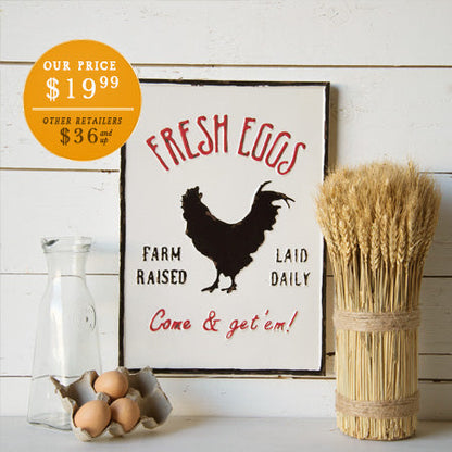 Rynx | Enamel-Inspired Fresh Eggs Sign