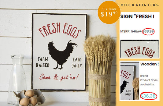 Rynx | Enamel-Inspired Fresh Eggs Sign