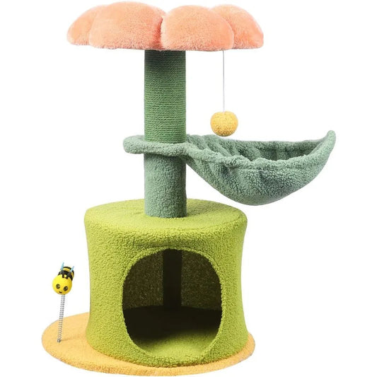 Rynx | Flower Tree Cat Tower with Hammock Bed