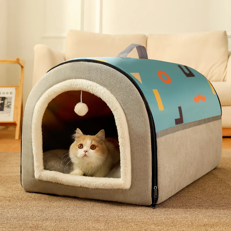 Rynx | Breathable Warm Plush Pet Bed House – Soft, Washable Cushion for Cats & Small Dogs