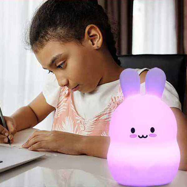 Rynx | Modern Creative Sweet Rabbit Pat Silicone USB LED Night Light Table Lamp