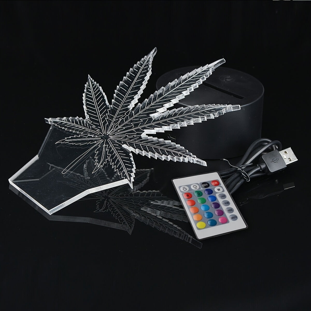 Rynx | Hemp Leaf - 3D Night Lamp Acrylic Table Lamp