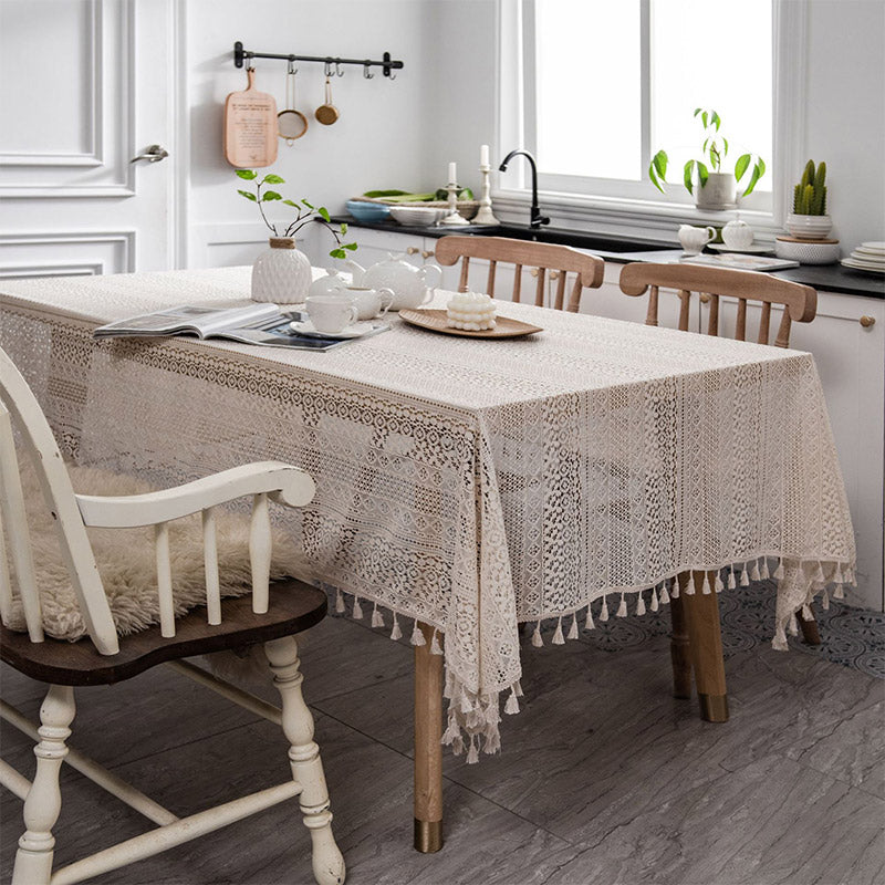 Rynx | Bend Hollow-Out Tassel Tablecloth
