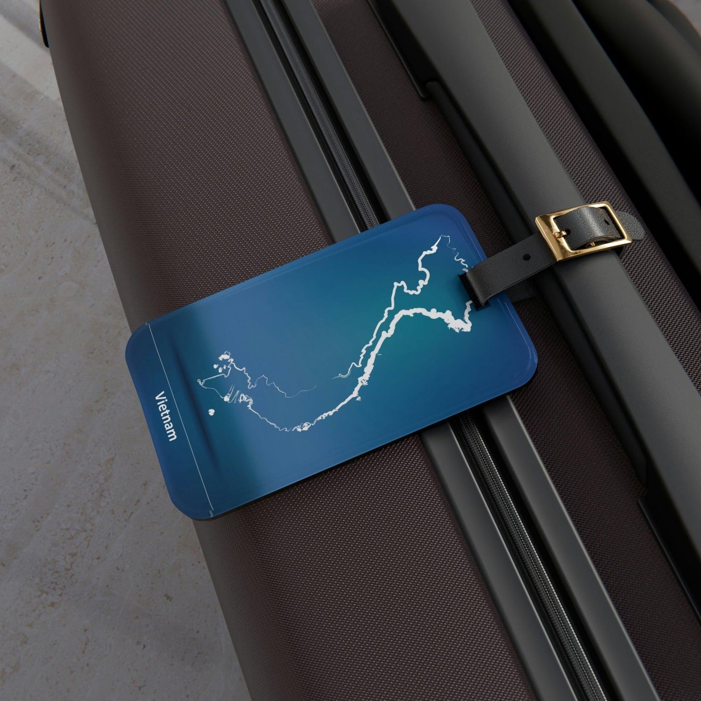 Rynx | Stylish Acrylic Luggage Tag Set with Custom Leather Strap for Travel Enthusiasts