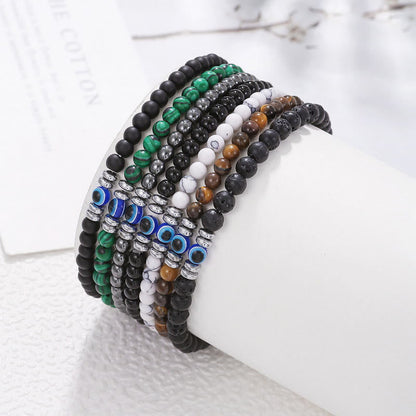 RYNX | Made 4mm Natural Stone Bracelet with Evil Eye - Thor Edition for Men