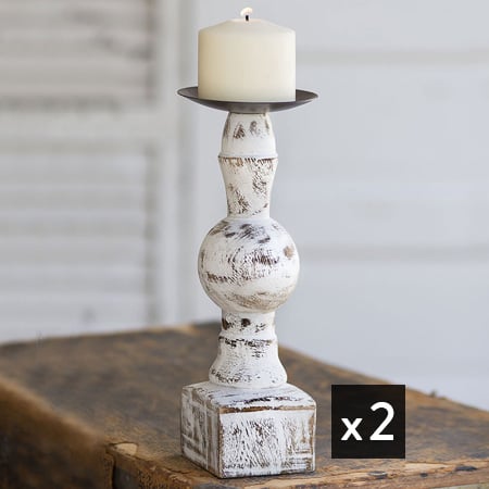 Rynx | Sculpted wooden candle pillars, set of 2