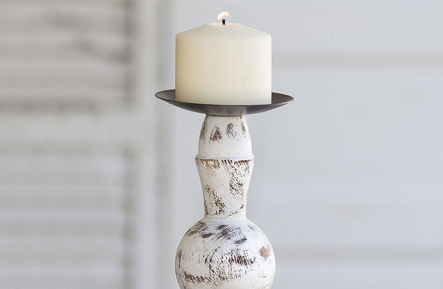 Rynx | Sculpted wooden candle pillars, set of 2