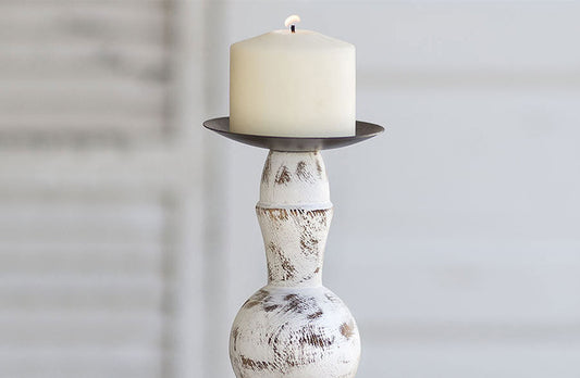 Rynx | Sculpted wooden candle pillars, set of 2
