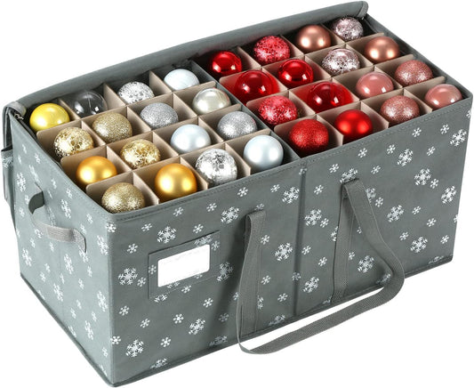 Rynx | Large Christmas ornament storage container box with zipper closure