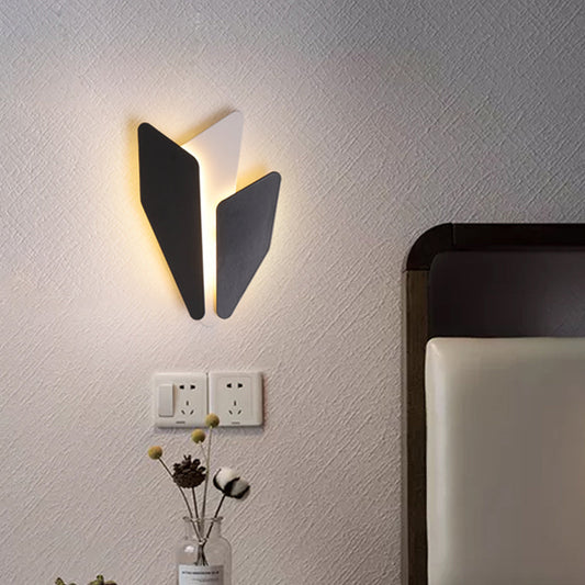 Rynx | Splicing Nightstand Wall Light Sconce Metal LED Contemporary Wall Mount Fixture in Black, Warm/White Light