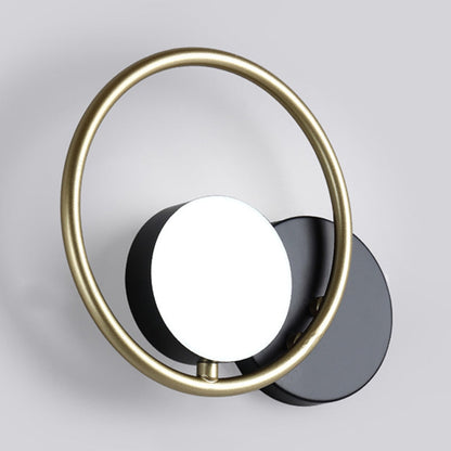 Rynx | Gold and Black Ring Wall Mounted Light Postmodern 1-Light Metallic Wall Lamp Light