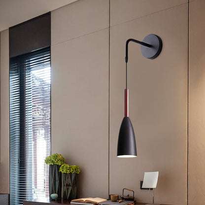 Rynx | Bullet Shape Wall Mounted Pendant Lamp Modern Iron 1 Light Sconce Fixture in Black/White/Grey for Bedside