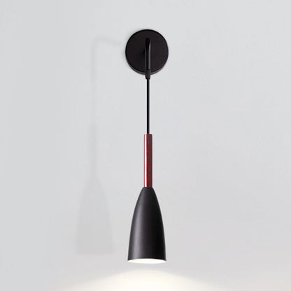Rynx | Bullet Shape Wall Mounted Pendant Lamp Modern Iron 1 Light Sconce Fixture in Black/White/Grey for Bedside