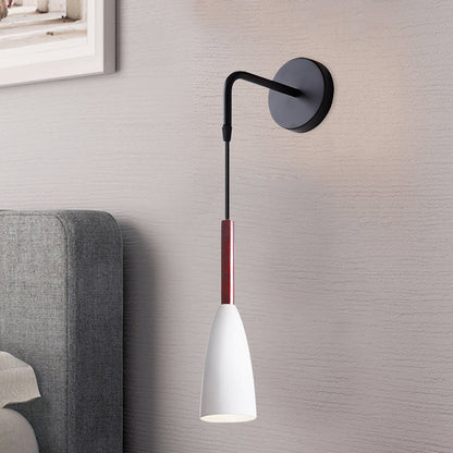 Rynx | Bullet Shape Wall Mounted Pendant Lamp Modern Iron 1 Light Sconce Fixture in Black/White/Grey for Bedside