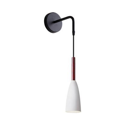 Rynx | Bullet Shape Wall Mounted Pendant Lamp Modern Iron 1 Light Sconce Fixture in Black/White/Grey for Bedside