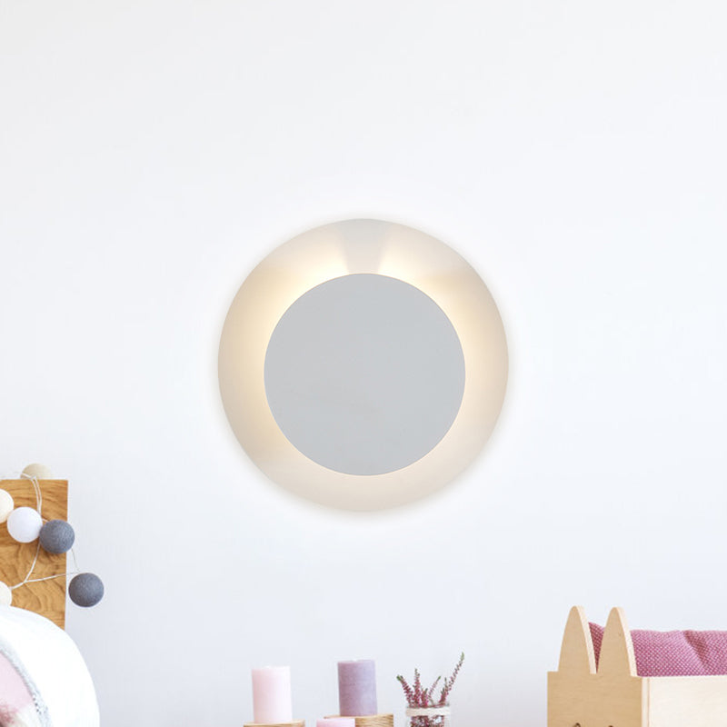 Rynx | Metallic Disc Wall Sconces Lamp Minimalist LED White Wall Mounted Light Fixture with Adjustable Design