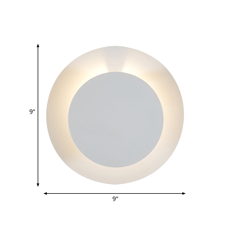 Rynx | Metallic Disc Wall Sconces Lamp Minimalist LED White Wall Mounted Light Fixture with Adjustable Design