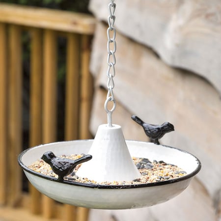 Rynx | Enamel saucer hanging bird feeder