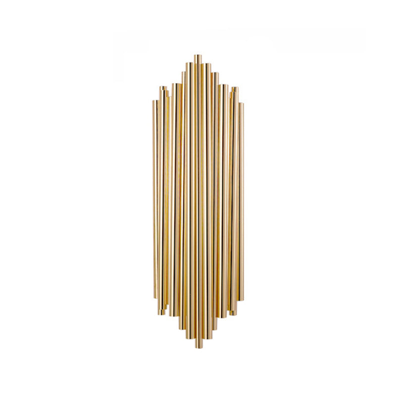 Rynx | Gold Finish Slim Tube Wall Light Post Modern 4 Bulbs Metal Wall Lamp Light