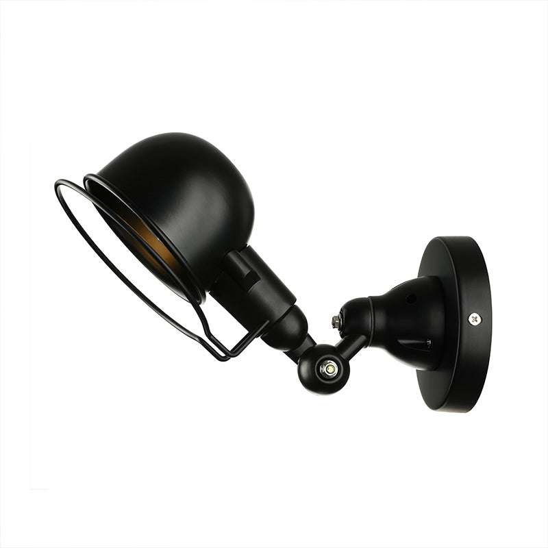 Rynx | Rust/White Dome Wall Lamp Sconces Retro Style 1 Light Dining Room Adjustable Wall Lighting with Ring