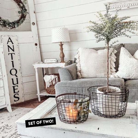 Rynx | Nesting wire baskets with handles, set of 2