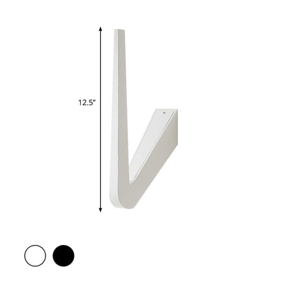 Rynx | V-shaped wall lighting contemporary style metal LED black/white wall lamp for hallway, warm/white light