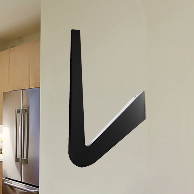 Rynx | V-shaped wall lighting contemporary style metal LED black/white wall lamp for hallway, warm/white light