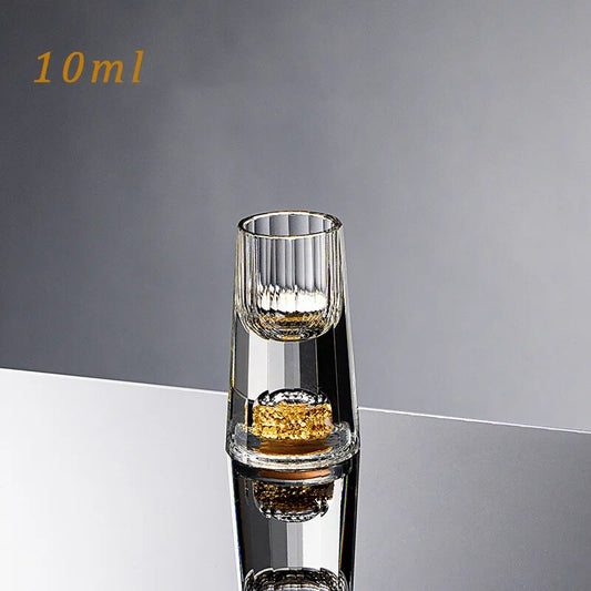 Rynx | Luxury Crystal Glass Double Bottom Gold Foil Teacup