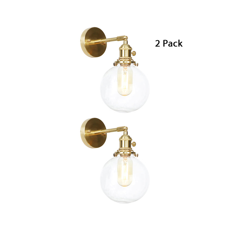 Rynx | Spherical Wall Lamp 1 Light Clear Glass Shade Industrial Wall Lamp Light for Porch
