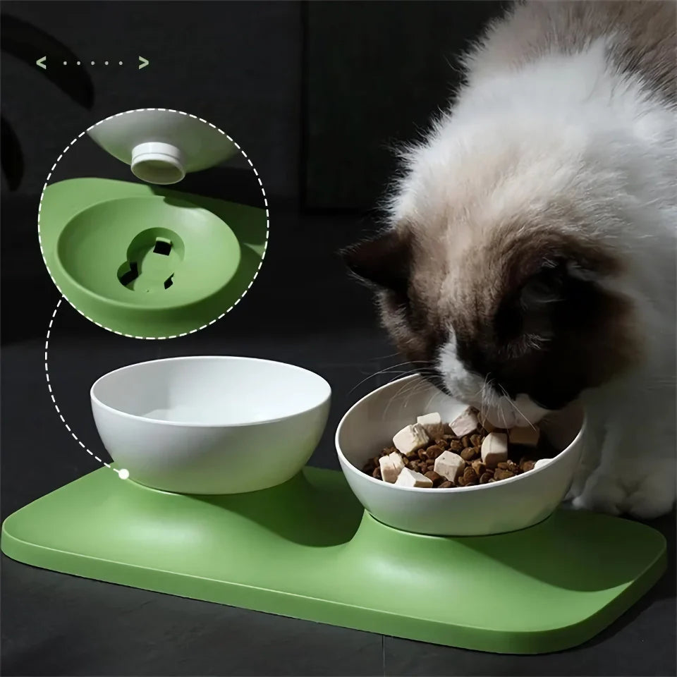 Rynx | Adjustable Anti-Upset Double Bowl Feeding Station for Cats and Dogs