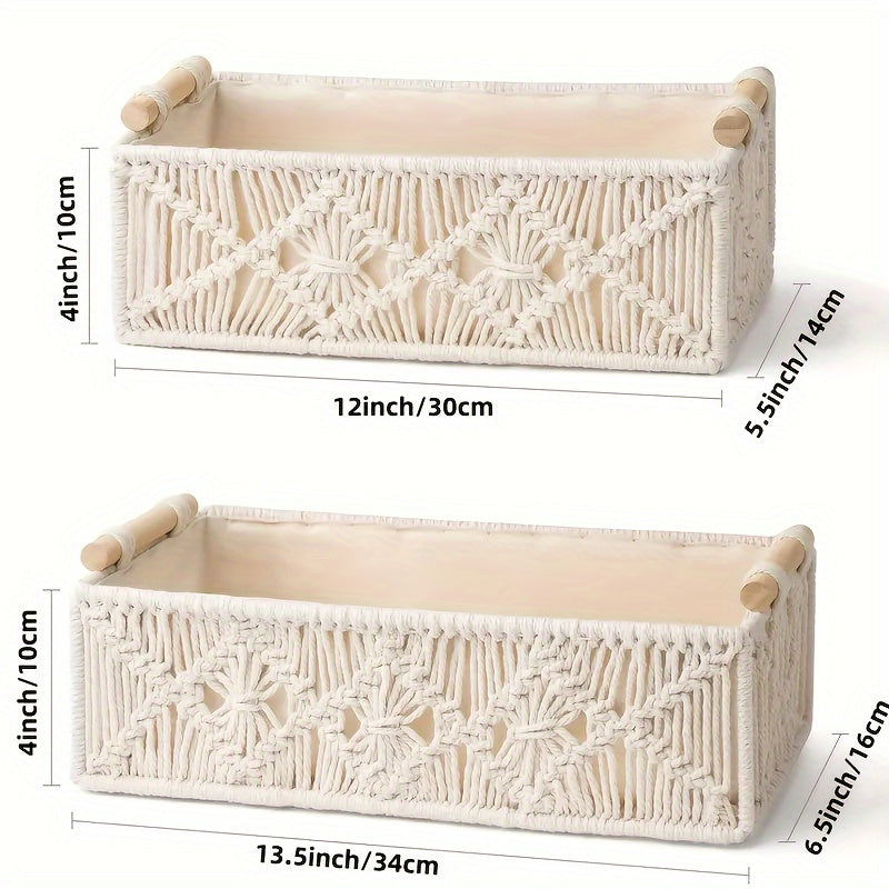 Rynx | Boho Storage Basket – Handmade Woven Organizer for Bathroom, Bedroom, and Living Room