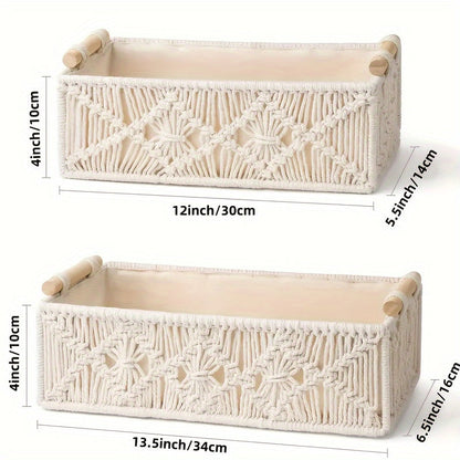 Rynx | Boho Storage Basket – Handmade Woven Organizer for Bathroom, Bedroom, and Living Room
