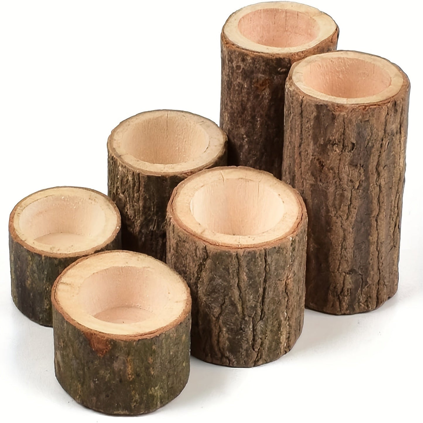 Rynx | 3-piece Set in Wood Candle Holders - 2.5 + 4.2 + 7cm