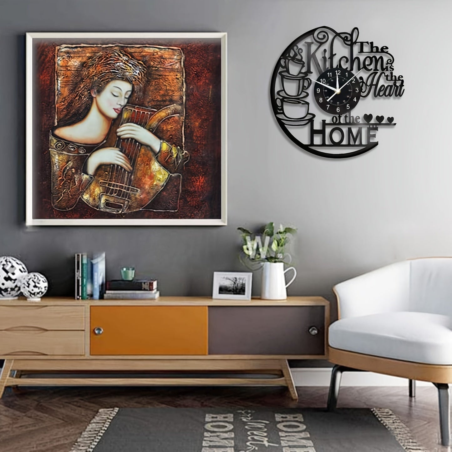 Rynx | Vinyl Record Wall Clock - Silent Clock for Living Room, Bedroom, and Kitchen
